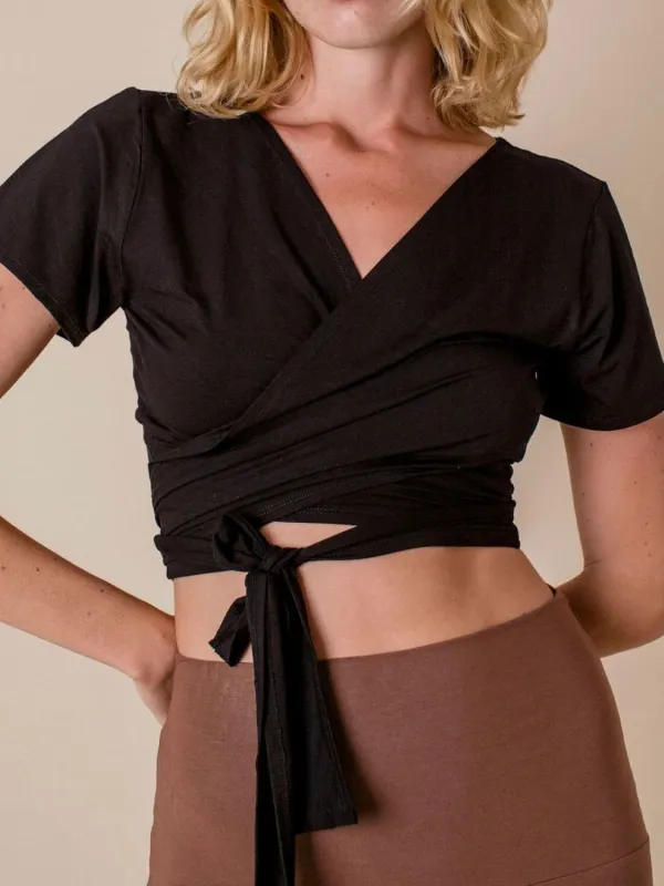 Tied Surplice Short Sleeve Top sold by Charming Charlie