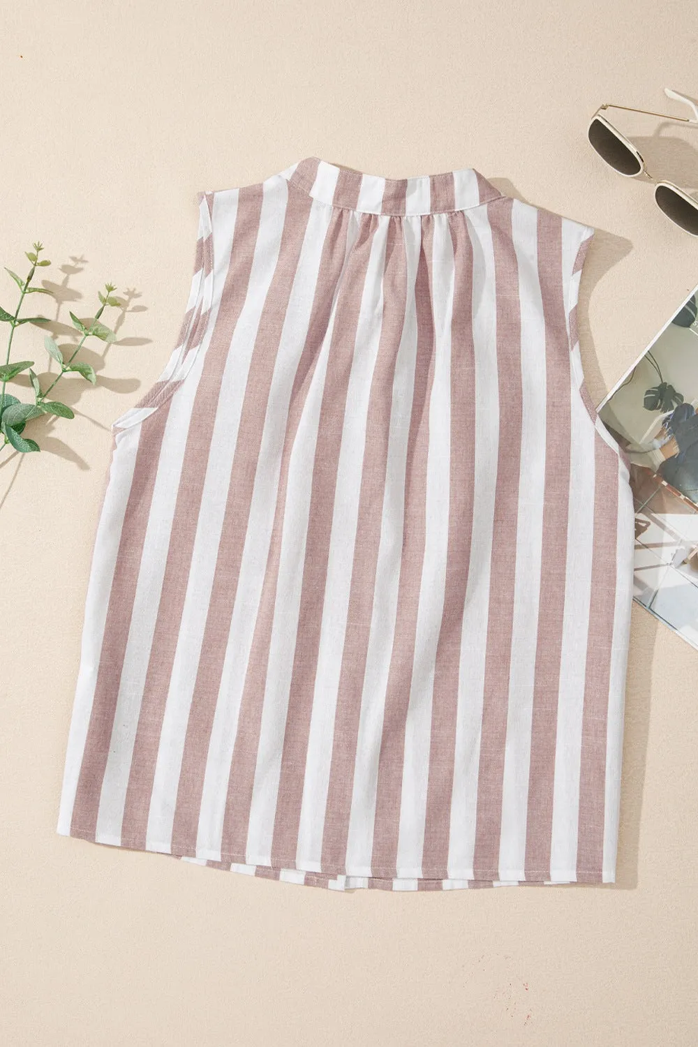 Stripe Button Down Sleeveless Shirt sold by Charming Charlie product image thumbnail 4