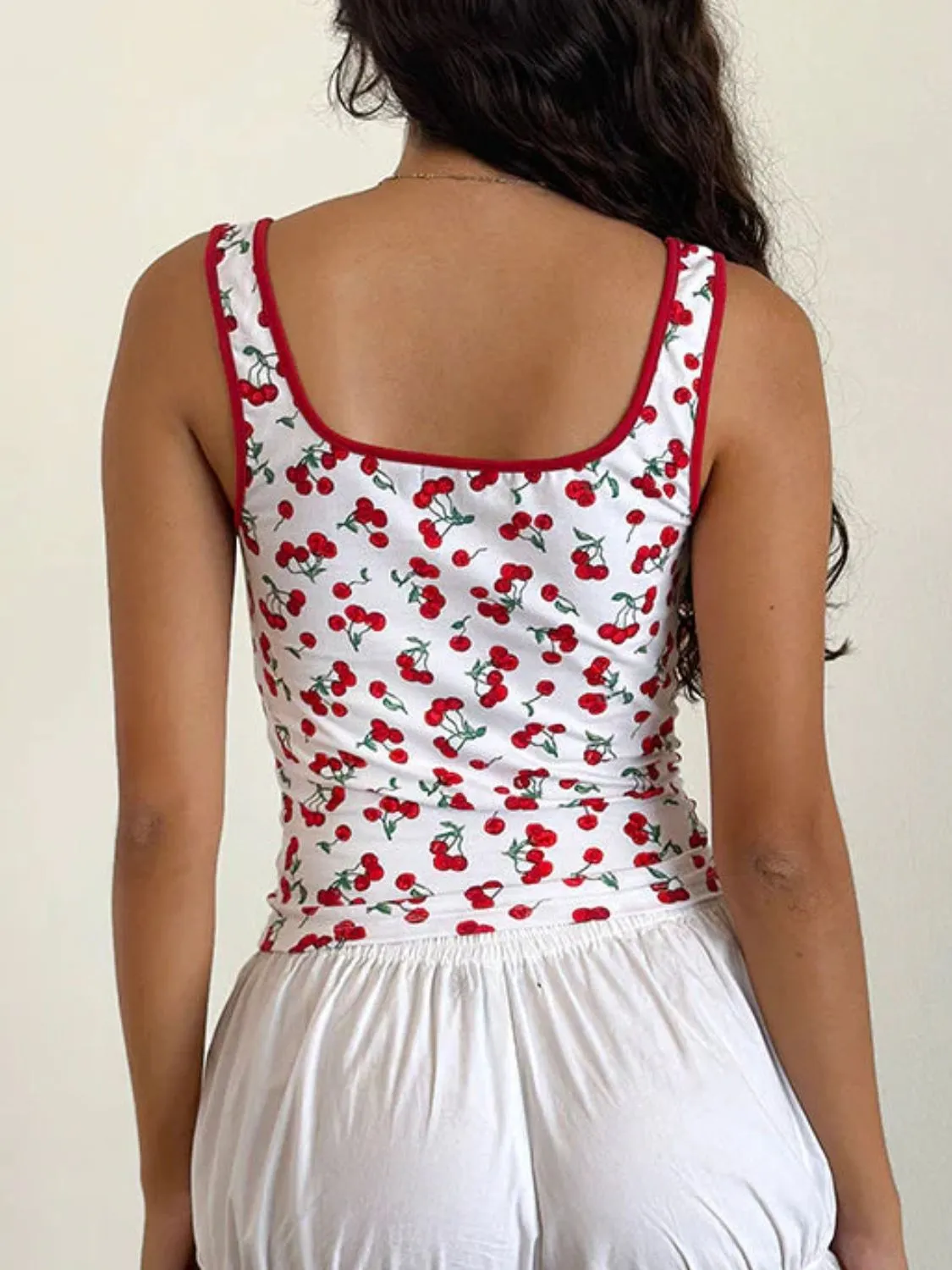 Cherry Print Square Neck Tank sold by Charming Charlie product image thumbnail 2