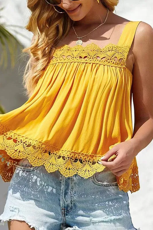 Hem Detail Tank sold by Charming Charlie