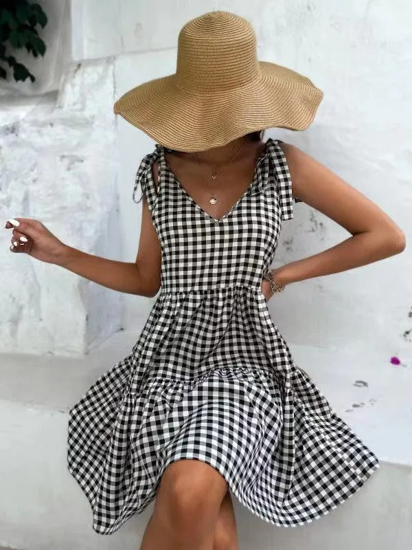 Gingham Ruffle Dress sold by Charming Charlie