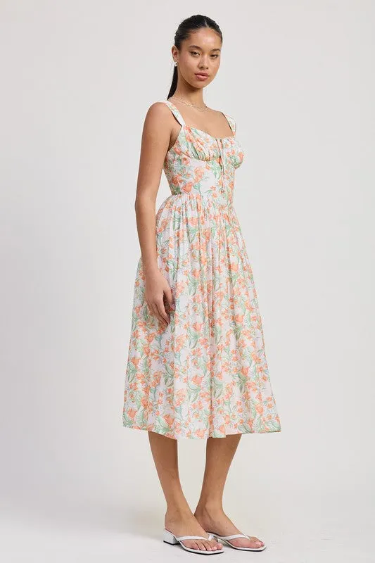 TIE FRONT MIDI BUSTIER DRESS sold by Charming Charlie product image thumbnail 5