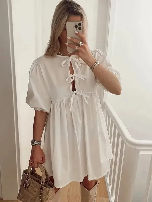 Leopard Bow Tie Front Dress sold by Charming Charlie product image thumbnail 2