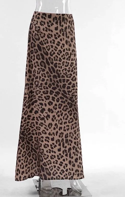 Leopard print maxi skirt sold by Charming Charlie product image thumbnail 2