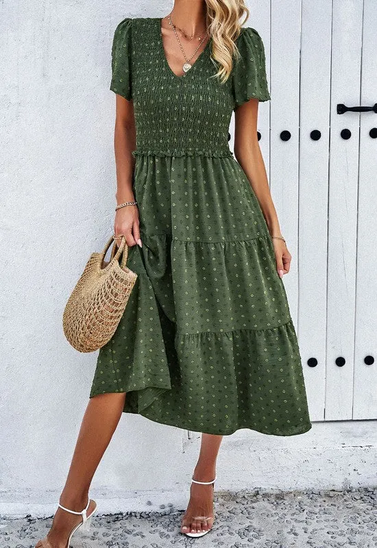 Smocked midi Dress sold by Charming Charlie product image thumbnail 5