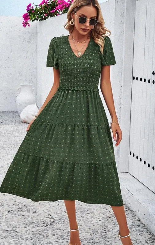 Smocked midi Dress sold by Charming Charlie product image thumbnail 4
