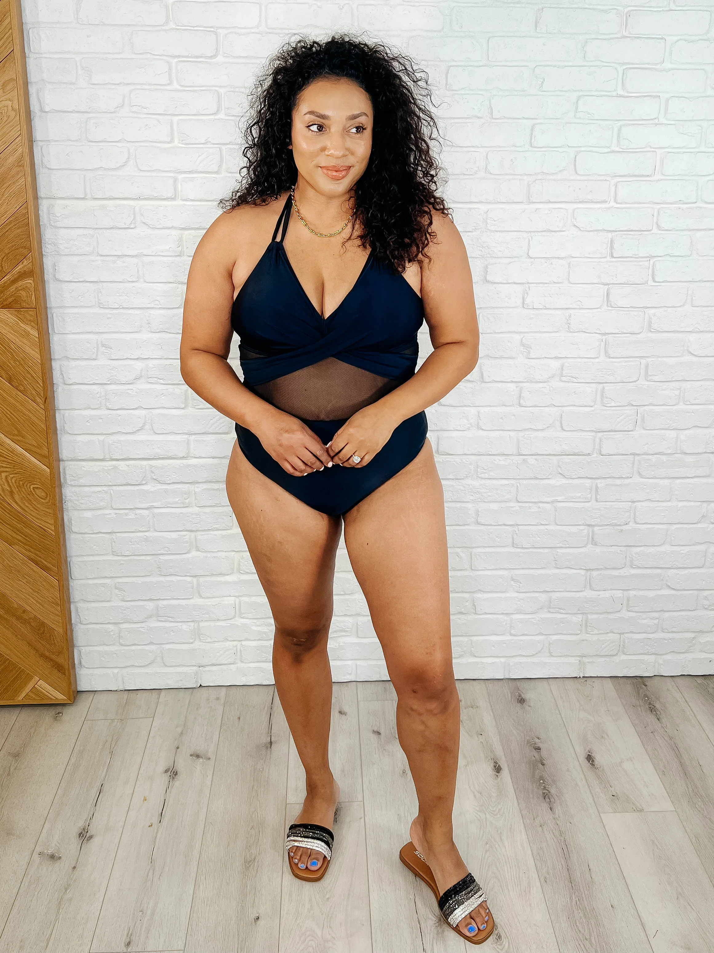 Palma Mesh Detail Halter Swimsuit sold by Charming Charlie product image thumbnail 2