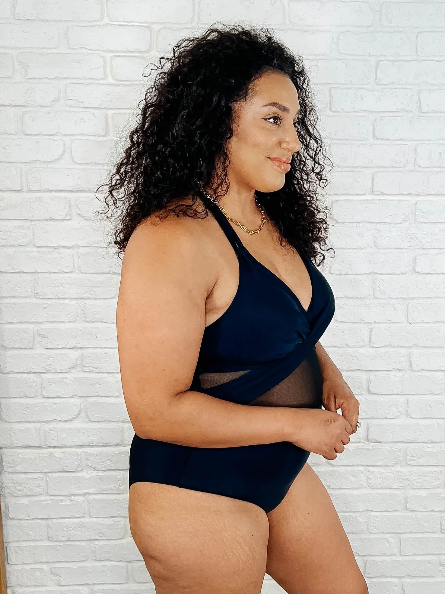 Palma Mesh Detail Halter Swimsuit sold by Charming Charlie product image thumbnail 5