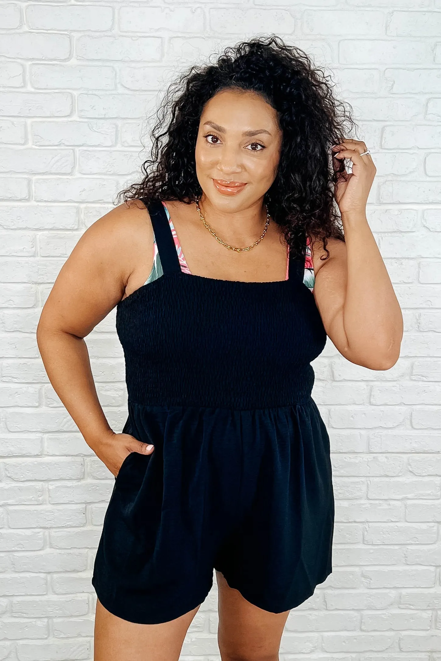 Assume the Best Square Neck Romper sold by Charming Charlie