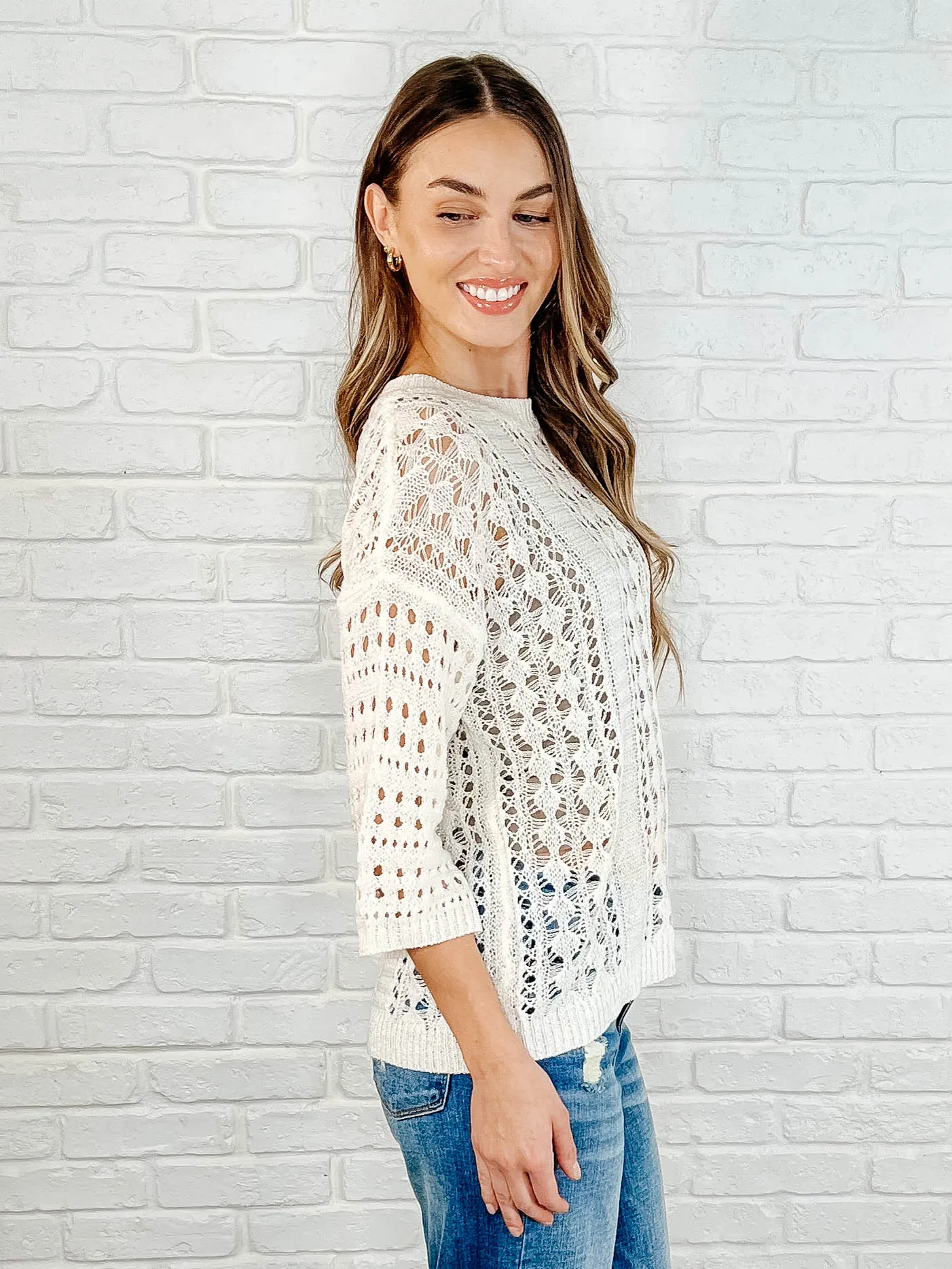 Hallow Laugh Open Knit Top sold by Charming Charlie product image thumbnail 5