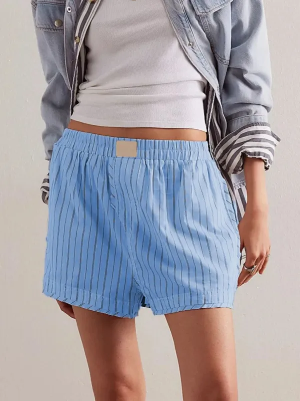 Striped Elastic Waist Shorts sold by Charming Charlie