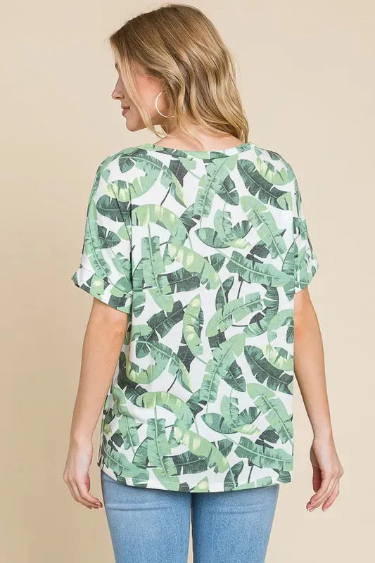 BOMBOM Lightweight Printed Round Neck Short Sleeve T-Shirt sold by Charming Charlie product image thumbnail 5