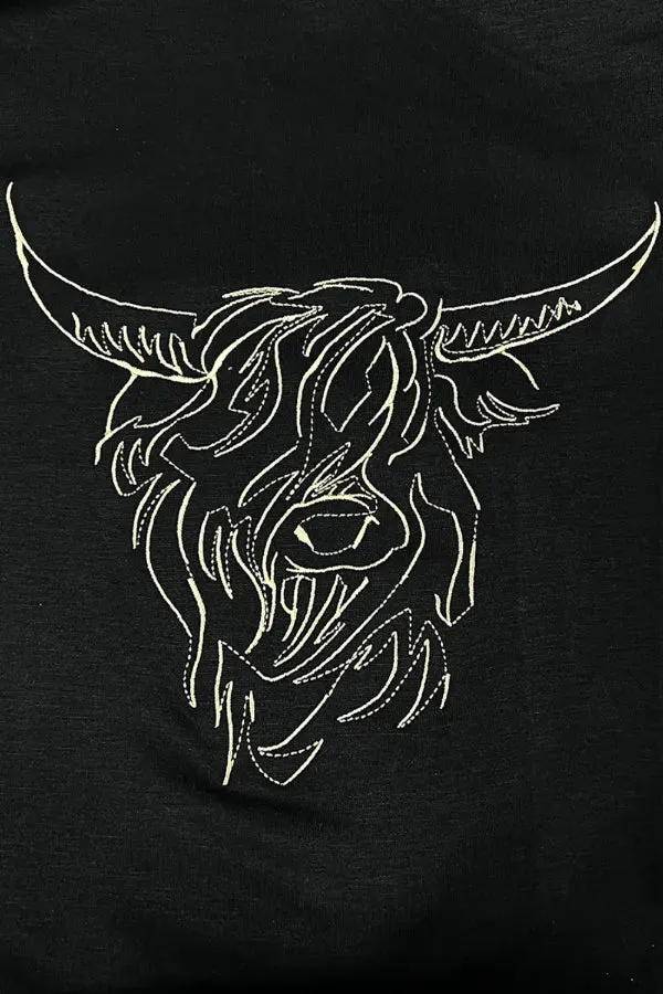 Bull Head Embroidered Round Neck T Shirt sold by Charming Charlie product image thumbnail 5