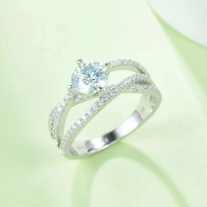 1 Carat Moissanite 925 Sterling Silver Ring sold by Charming Charlie