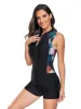 Printed Zip Front One-Piece Swimwear sold by Charming Charlie
