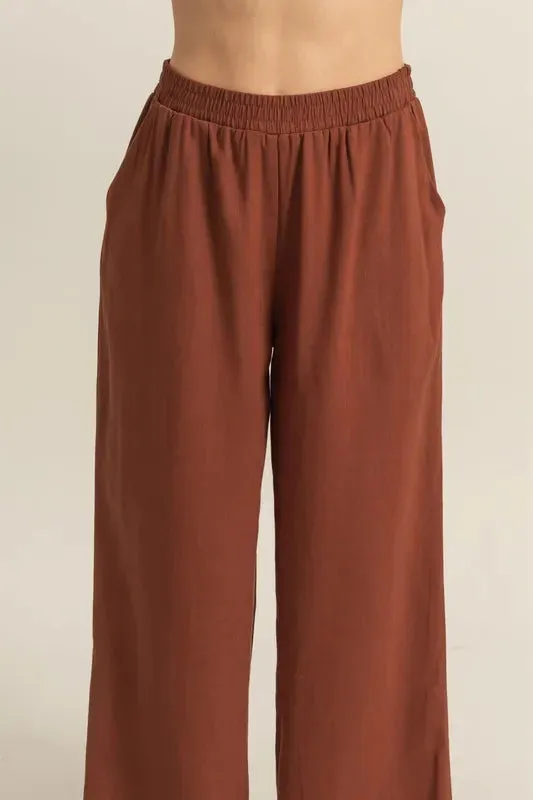 HYFVE Elastic Waist Wide Leg Pants sold by Charming Charlie product image thumbnail 4