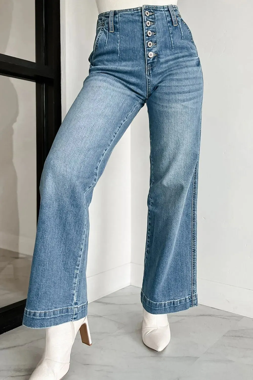 Button Fly High Waist Jeans sold by Charming Charlie product image thumbnail 4