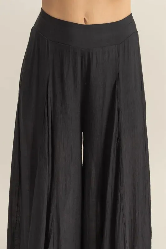 HYFVE High-Waist Ruffle Flared Wide Leg Pants sold by Charming Charlie product image thumbnail 4