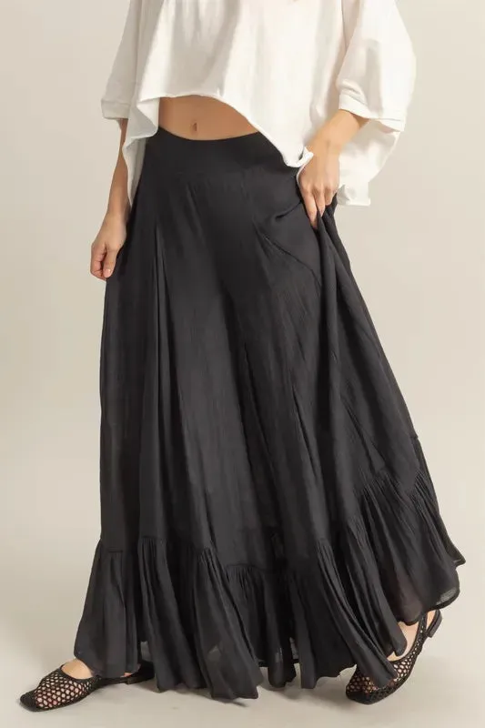 HYFVE High-Waist Ruffle Flared Wide Leg Pants sold by Charming Charlie product image thumbnail 2