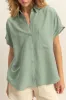 HYFVE Button Down Short Sleeve Shirt sold by Charming Charlie