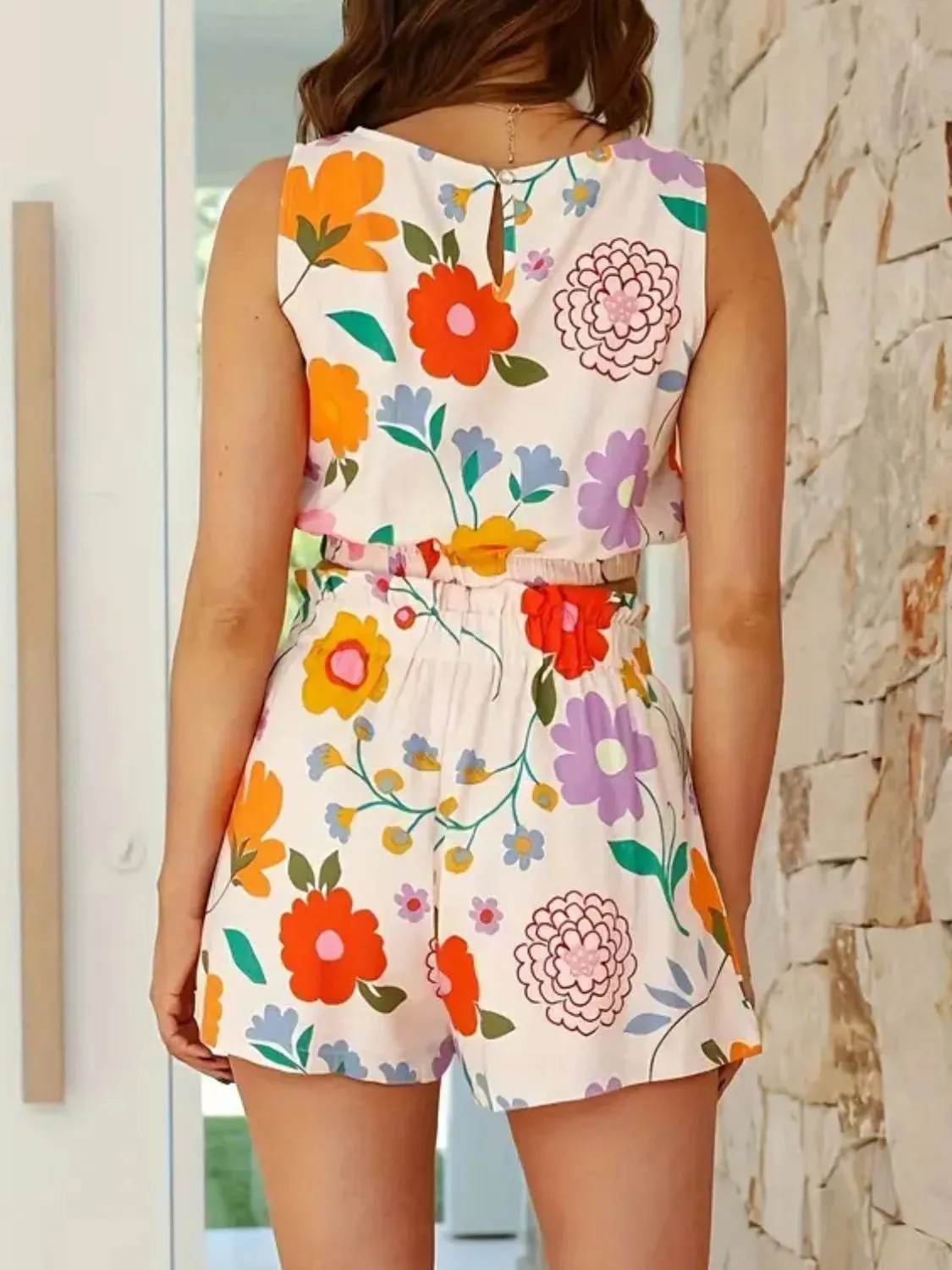 Floral Round Neck Tank and Shorts Set sold by Charming Charlie product image thumbnail 4