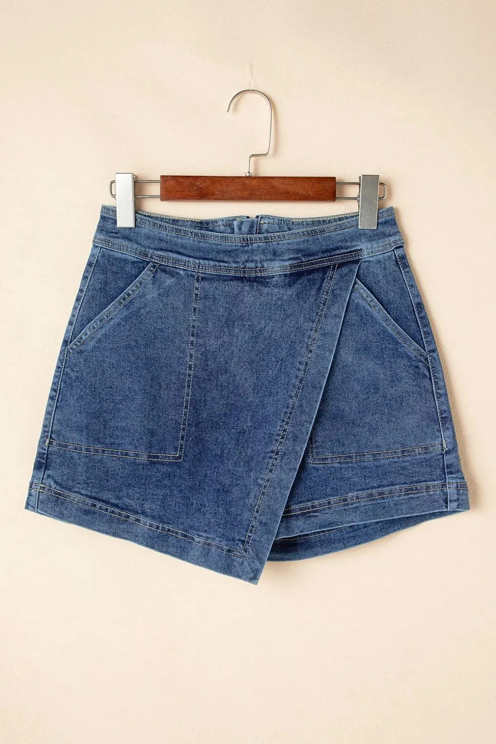 Asymmetrical Denim Skort with Pockets sold by Charming Charlie product image thumbnail 3