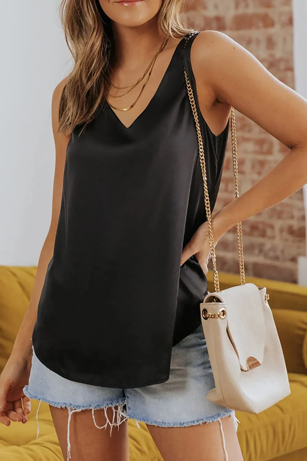 V-Neck Wide Strap Tank sold by Charming Charlie product image thumbnail 2