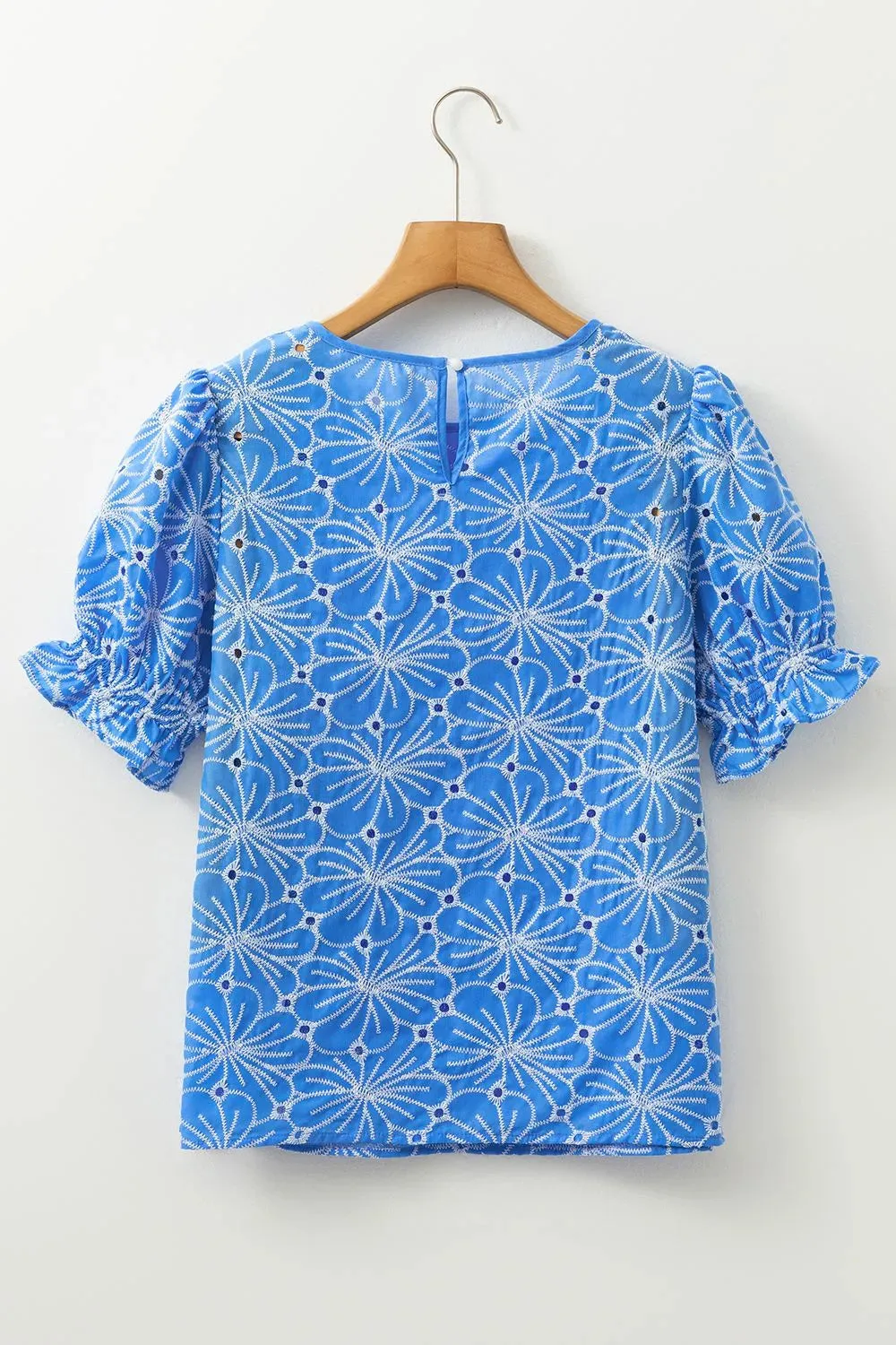 Eyelet Flower Embroidery Flounce Sleeve Blouse sold by Charming Charlie product image thumbnail 5