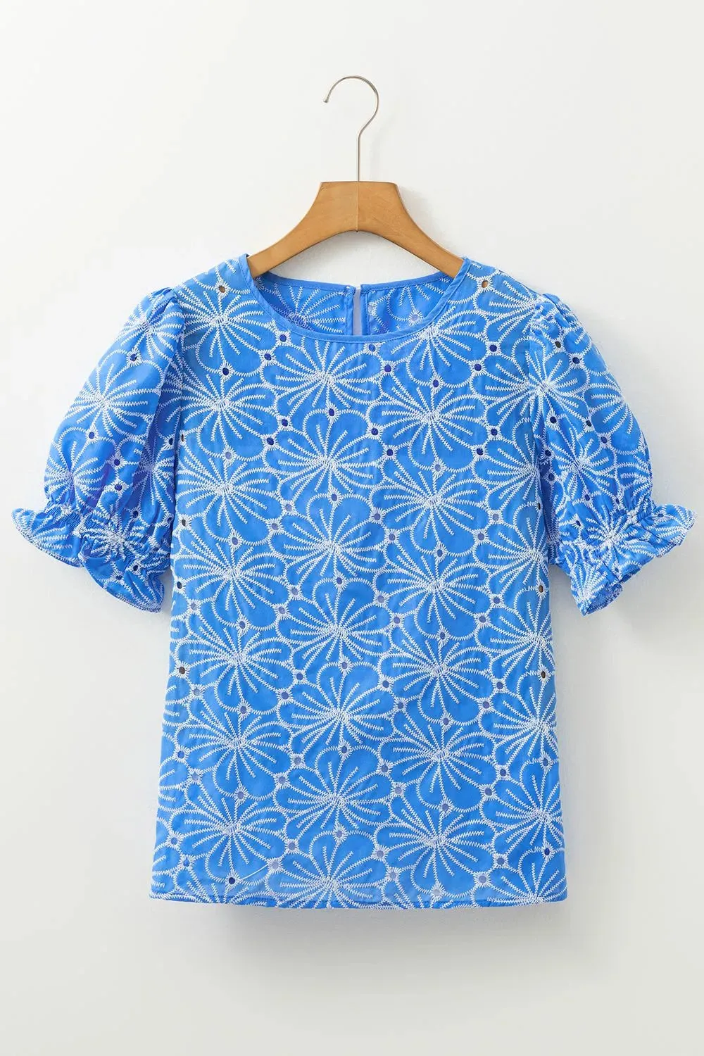 Eyelet Flower Embroidery Flounce Sleeve Blouse sold by Charming Charlie product image thumbnail 4