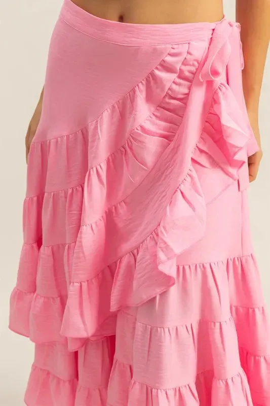 HYFVE Ruffled Tiered High Waist Skirt sold by Charming Charlie product image thumbnail 4