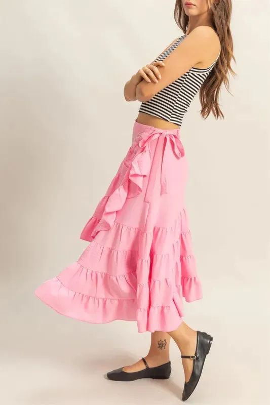 HYFVE Ruffled Tiered High Waist Skirt sold by Charming Charlie product image thumbnail 3