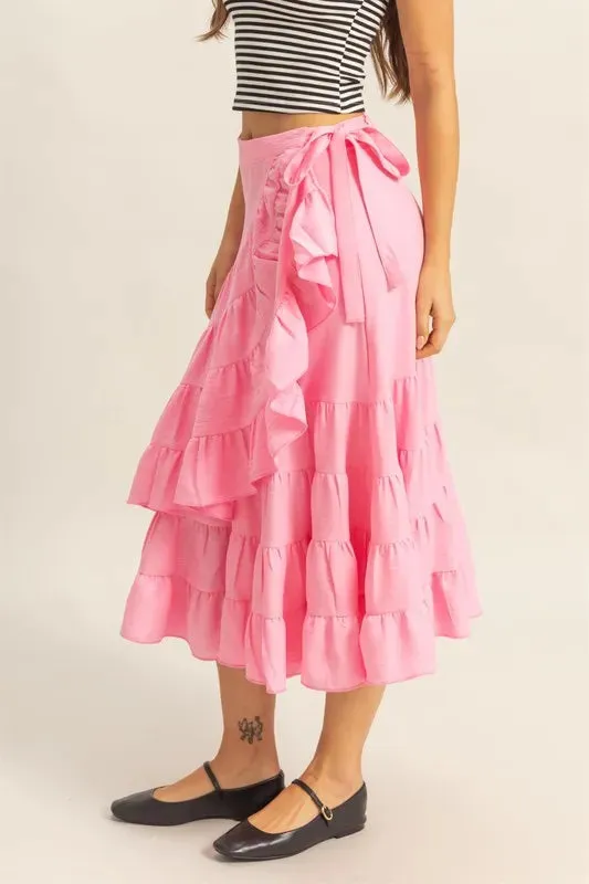 HYFVE Ruffled Tiered High Waist Skirt sold by Charming Charlie product image thumbnail 2