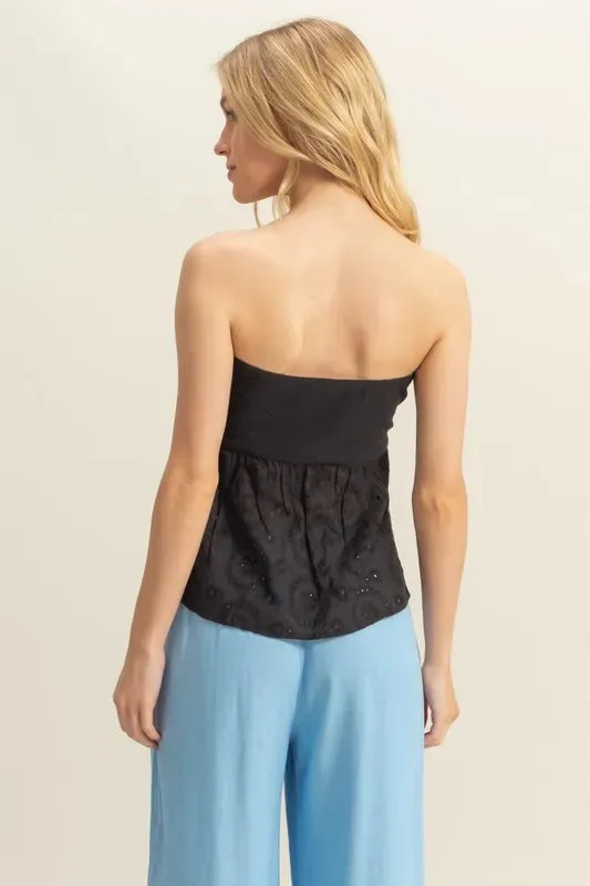 HYFVE Eyelet Twisted Sweetheart Neck Tube Top sold by Charming Charlie product image thumbnail 2