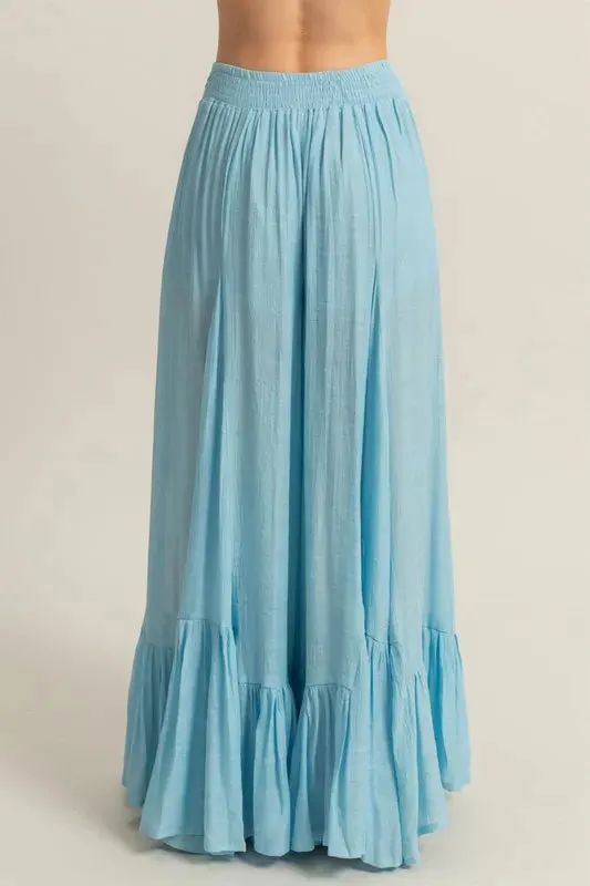 HYFVE High-Waist Ruffle Flared Wide Leg Pants sold by Charming Charlie product image thumbnail 3