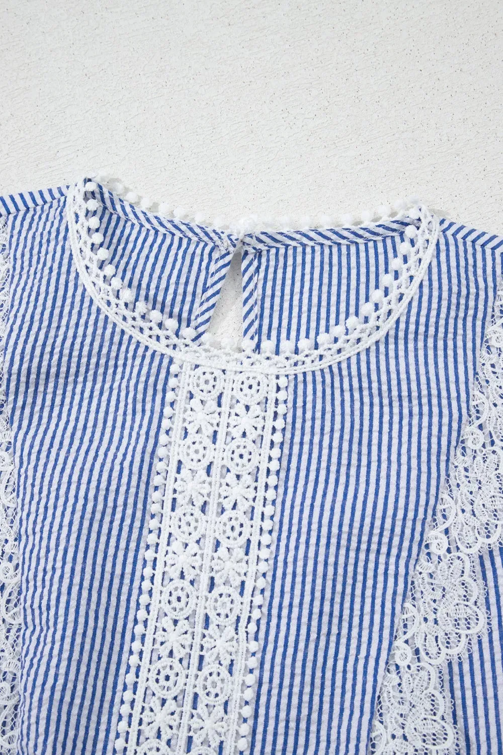 Stripe Lace Patchwork Crew Neck Sleeveless Top sold by Charming Charlie product image thumbnail 5