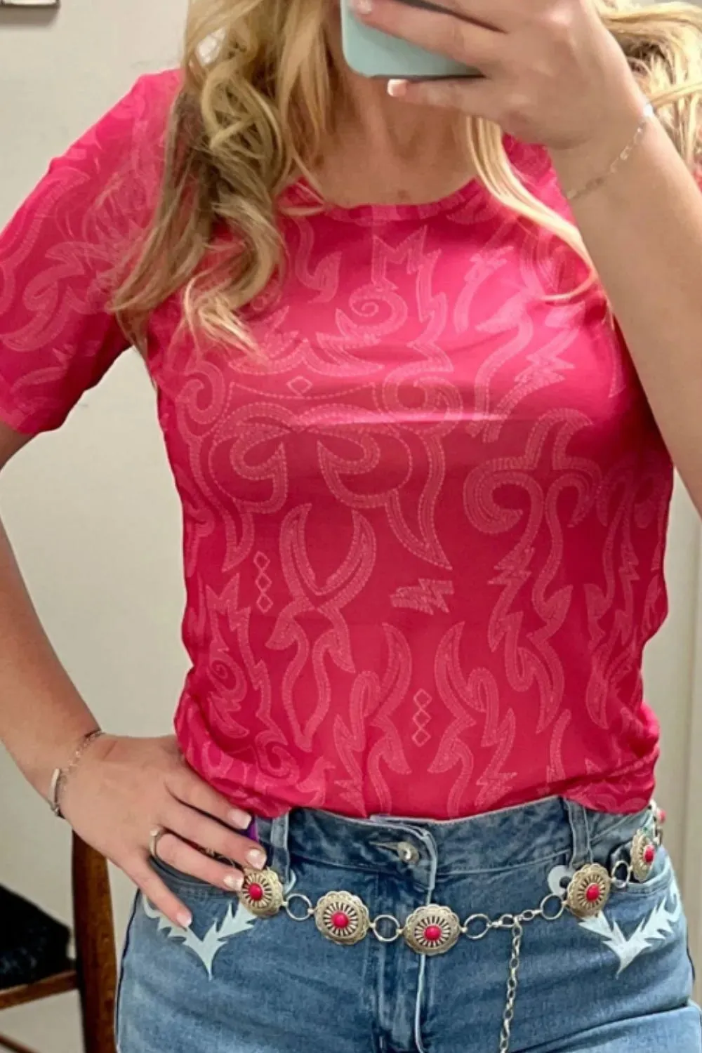 Round Neck Short Sleeve T-Shirt sold by Charming Charlie