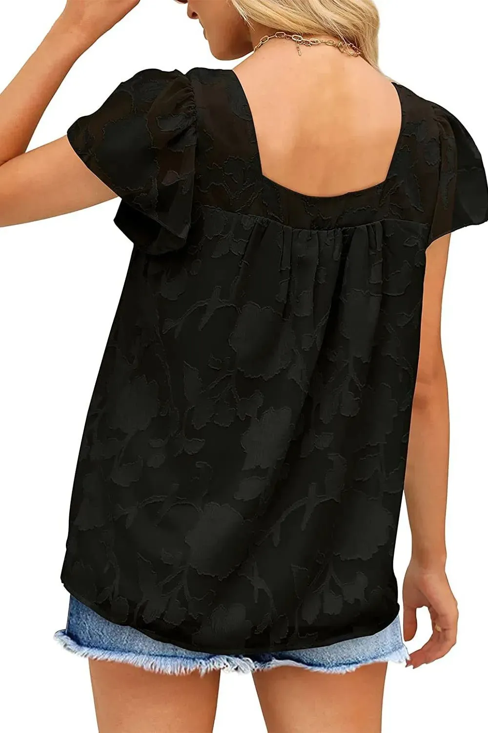 Square Neck Short Sleeve Blouse sold by Charming Charlie product image thumbnail 4