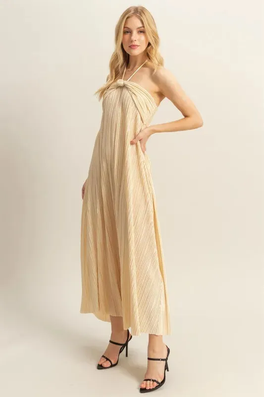 HYFVE Knotted Detail Halter Neck Flowy Maxi Dress sold by Charming Charlie product image thumbnail 3