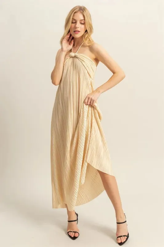 HYFVE Knotted Detail Halter Neck Flowy Maxi Dress sold by Charming Charlie product image thumbnail 2