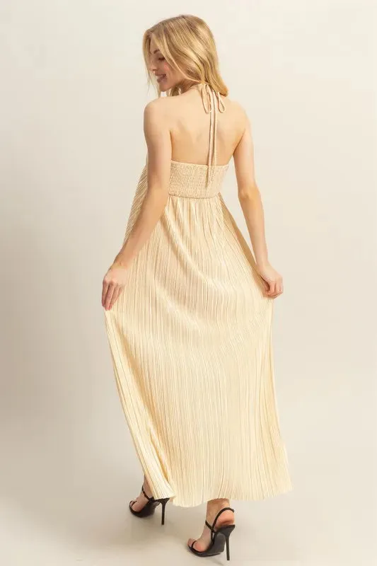 HYFVE Knotted Detail Halter Neck Flowy Maxi Dress sold by Charming Charlie product image thumbnail 4