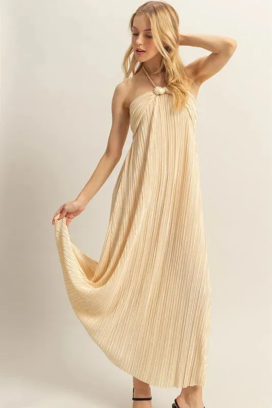 HYFVE Knotted Detail Halter Neck Flowy Maxi Dress sold by Charming Charlie