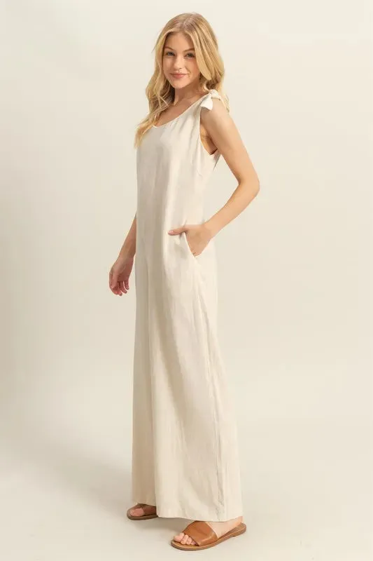 HYFVE Cutout Back Knotted Strap Wide Leg Jumpsuit sold by Charming Charlie product image thumbnail 2