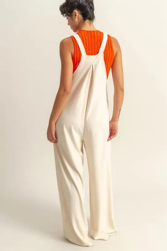 HYFVE Pleated Detail Front Pocket Wide Strap Overalls sold by Charming Charlie product image thumbnail 5