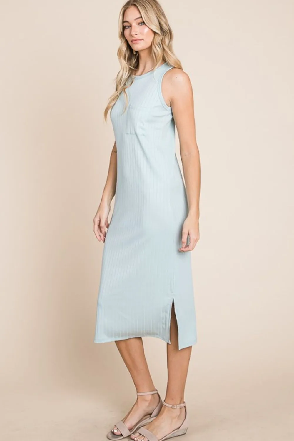 BOMBOM Ribbed Knit Sleeveless Midi Dress sold by Charming Charlie product image thumbnail 3