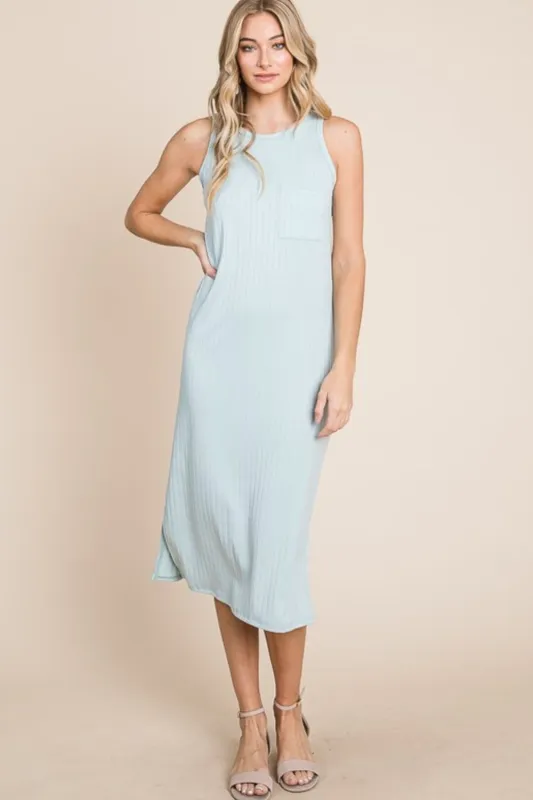 BOMBOM Ribbed Knit Sleeveless Midi Dress sold by Charming Charlie