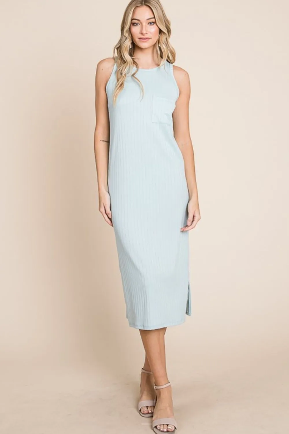 BOMBOM Ribbed Knit Sleeveless Midi Dress sold by Charming Charlie product image thumbnail 2