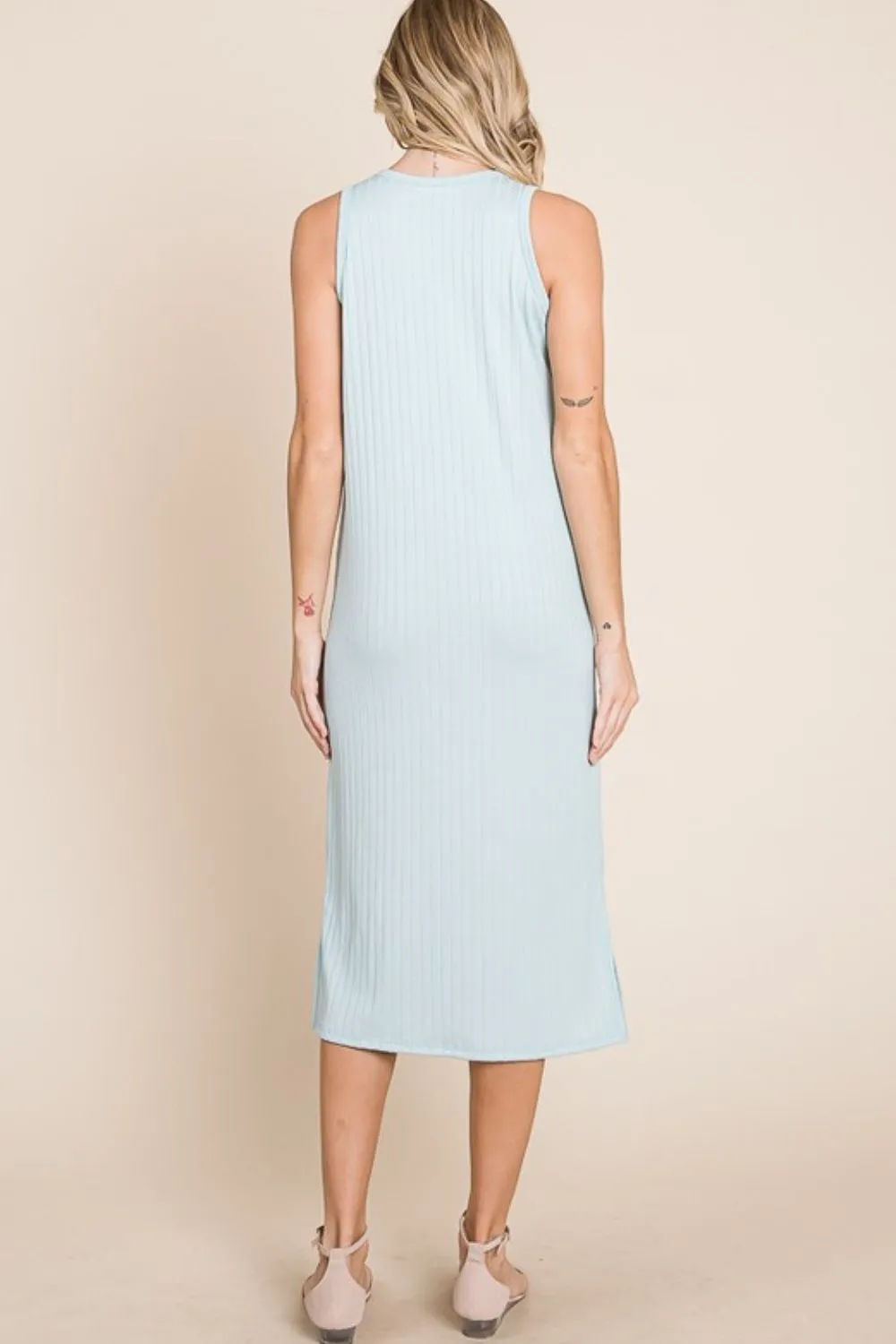 BOMBOM Ribbed Knit Sleeveless Midi Dress sold by Charming Charlie product image thumbnail 4