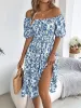 Ruffled Hem Floral Puff Sleeve Dress sold by Charming Charlie