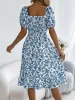Ruffled Hem Floral Puff Sleeve Dress sold by Charming Charlie