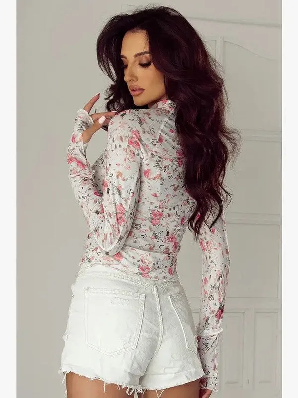 Mock neck floral long sleeve sold by Charming Charlie product image thumbnail 3